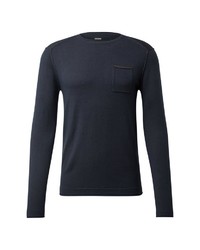 dunkelblauer Pullover mit einem Rundhalsausschnitt von Tom Tailor