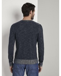 dunkelblauer Pullover mit einem Rundhalsausschnitt von Tom Tailor