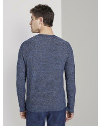 dunkelblauer Pullover mit einem Rundhalsausschnitt von Tom Tailor