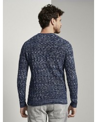 dunkelblauer Pullover mit einem Rundhalsausschnitt von Tom Tailor