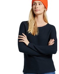 dunkelblauer Pullover mit einem Rundhalsausschnitt von Tom Tailor