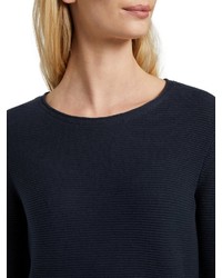 dunkelblauer Pullover mit einem Rundhalsausschnitt von Tom Tailor
