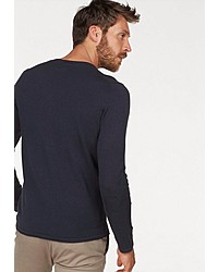 dunkelblauer Pullover mit einem Rundhalsausschnitt von Tom Tailor Denim