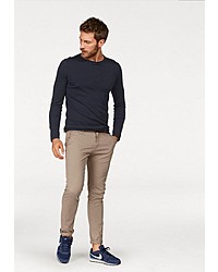 dunkelblauer Pullover mit einem Rundhalsausschnitt von Tom Tailor Denim