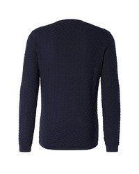 dunkelblauer Pullover mit einem Rundhalsausschnitt von Tom Tailor Denim