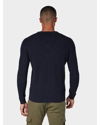 dunkelblauer Pullover mit einem Rundhalsausschnitt von Tom Tailor Denim