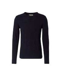 dunkelblauer Pullover mit einem Rundhalsausschnitt von Tom Tailor Denim