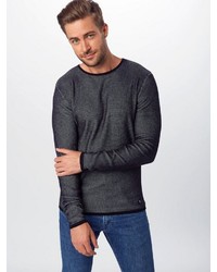 dunkelblauer Pullover mit einem Rundhalsausschnitt von Tom Tailor Denim