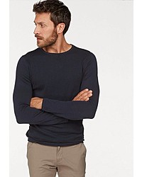 dunkelblauer Pullover mit einem Rundhalsausschnitt von Tom Tailor Denim