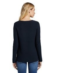 dunkelblauer Pullover mit einem Rundhalsausschnitt von Tom Tailor