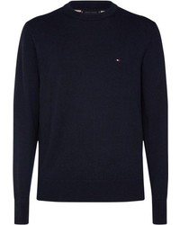 dunkelblauer Pullover mit einem Rundhalsausschnitt von Tommy Hilfiger