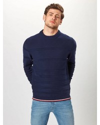 dunkelblauer Pullover mit einem Rundhalsausschnitt von Tommy Hilfiger