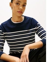 dunkelblauer Pullover mit einem Rundhalsausschnitt von Tommy Hilfiger
