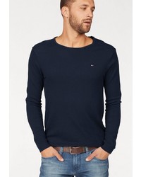 dunkelblauer Pullover mit einem Rundhalsausschnitt von Tommy Jeans