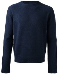 dunkelblauer Pullover mit einem Rundhalsausschnitt von Vintage 55