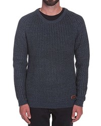 dunkelblauer Pullover mit einem Rundhalsausschnitt von Volcom