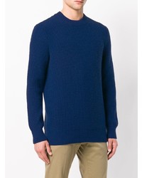 dunkelblauer Pullover mit einem Rundhalsausschnitt von N.Peal