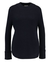 dunkelblauer Pullover mit einem Rundhalsausschnitt von Warehouse