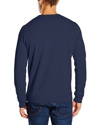 dunkelblauer Pullover mit einem Rundhalsausschnitt von Wrangler