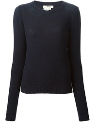 dunkelblauer Pullover mit einem Rundhalsausschnitt von YMC