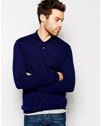 dunkelblauer Pullover mit einem Schalkragen von Asos
