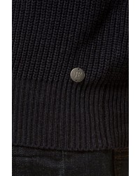 dunkelblauer Pullover mit einem Schalkragen von JP1880