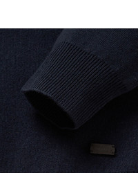 dunkelblauer Pullover mit einem Schalkragen von Burberry