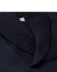 dunkelblauer Pullover mit einem Schalkragen von Burberry