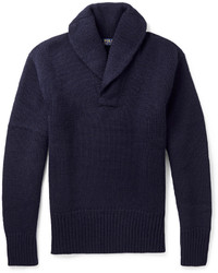 dunkelblauer Pullover mit einem Schalkragen von Polo Ralph Lauren