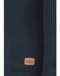 dunkelblauer Pullover mit einem Schalkragen von Redefined Rebel