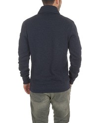 dunkelblauer Pullover mit einem Schalkragen von Solid