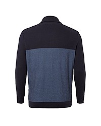 dunkelblauer Pullover mit einem Schalkragen von Tom Tailor