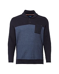 dunkelblauer Pullover mit einem Schalkragen von Tom Tailor