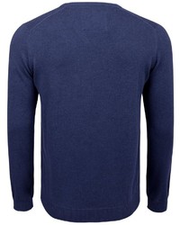 dunkelblauer Pullover mit einem V-Ausschnitt von BASEFIELD