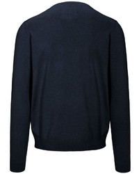 dunkelblauer Pullover mit einem V-Ausschnitt von BASEFIELD