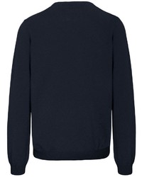 dunkelblauer Pullover mit einem V-Ausschnitt von BASEFIELD