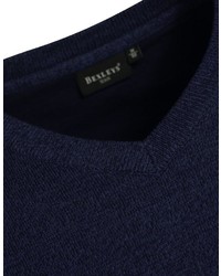 dunkelblauer Pullover mit einem V-Ausschnitt von Bexleys man