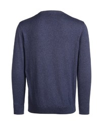 dunkelblauer Pullover mit einem V-Ausschnitt von Bexleys man