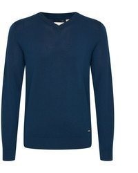 dunkelblauer Pullover mit einem V-Ausschnitt von BLEND