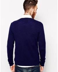 dunkelblauer Pullover mit einem V-Ausschnitt von Asos