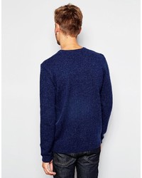 dunkelblauer Pullover mit einem V-Ausschnitt von Asos