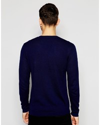 dunkelblauer Pullover mit einem V-Ausschnitt von Asos