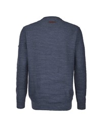 dunkelblauer Pullover mit einem V-Ausschnitt von camel active