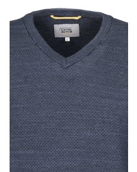 dunkelblauer Pullover mit einem V-Ausschnitt von camel active