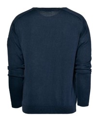 dunkelblauer Pullover mit einem V-Ausschnitt von CODE-ZERO