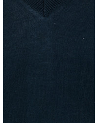 dunkelblauer Pullover mit einem V-Ausschnitt von Comme des Garcons