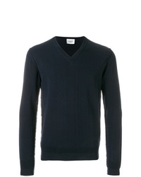 dunkelblauer Pullover mit einem V-Ausschnitt von Dondup