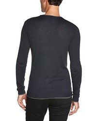 dunkelblauer Pullover mit einem V-Ausschnitt von Eleven Paris