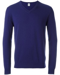 dunkelblauer Pullover mit einem V-Ausschnitt von Eleventy