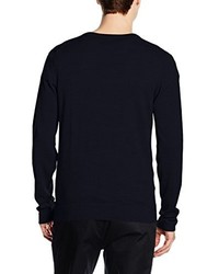 dunkelblauer Pullover mit einem V-Ausschnitt von Filippa K